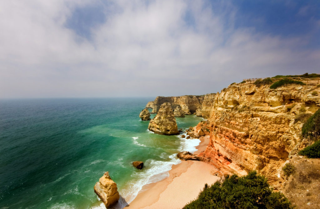 Beautiful beach of Praia da Marinha, Algarve, Portugal. Considered one of the 100 most beautiful beaches in the world.